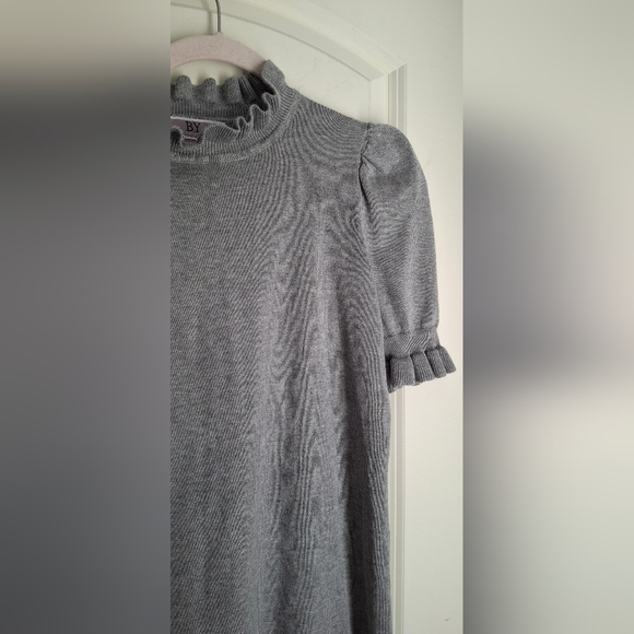 By short ballon sleeve ruffle turtle neck womens shirt size s bussines casual - Picture 5 of 7